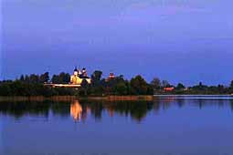 Sunset with view of Ferapontovo monastery