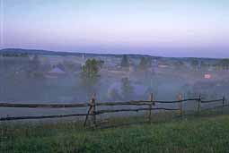View to Ferapontovo over fence
