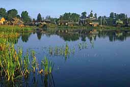 View over lake to Ferapontovo
