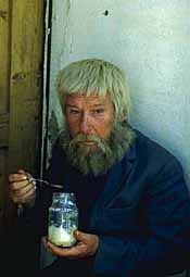 Man with mashed potato