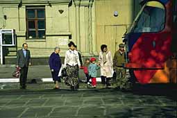 Tram stop in Moscow