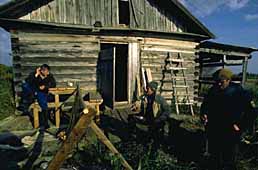 Fishermen hut on cape Pechak