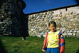 Girl with calf