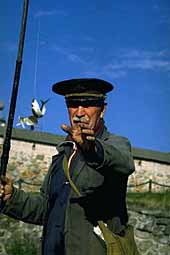 Portret of a fisherman with moustache
