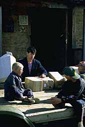 Postman with children