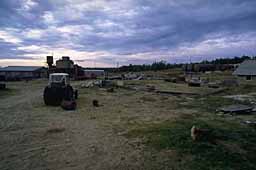 Tractor on junk yard